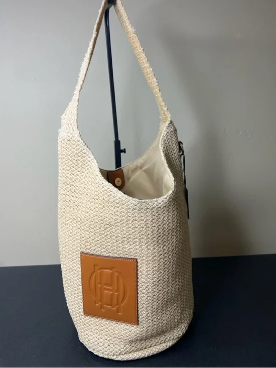 Haute Hippie | Neutral Bucket Hobo Famers Market Summer Bag - Picture 3 of 11